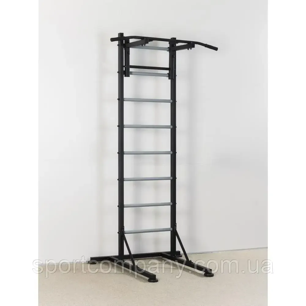Шведская стенка передвижная Universal Black универсальная без креплений со скамьей для пресса турник брусья Каменское - изображение 4