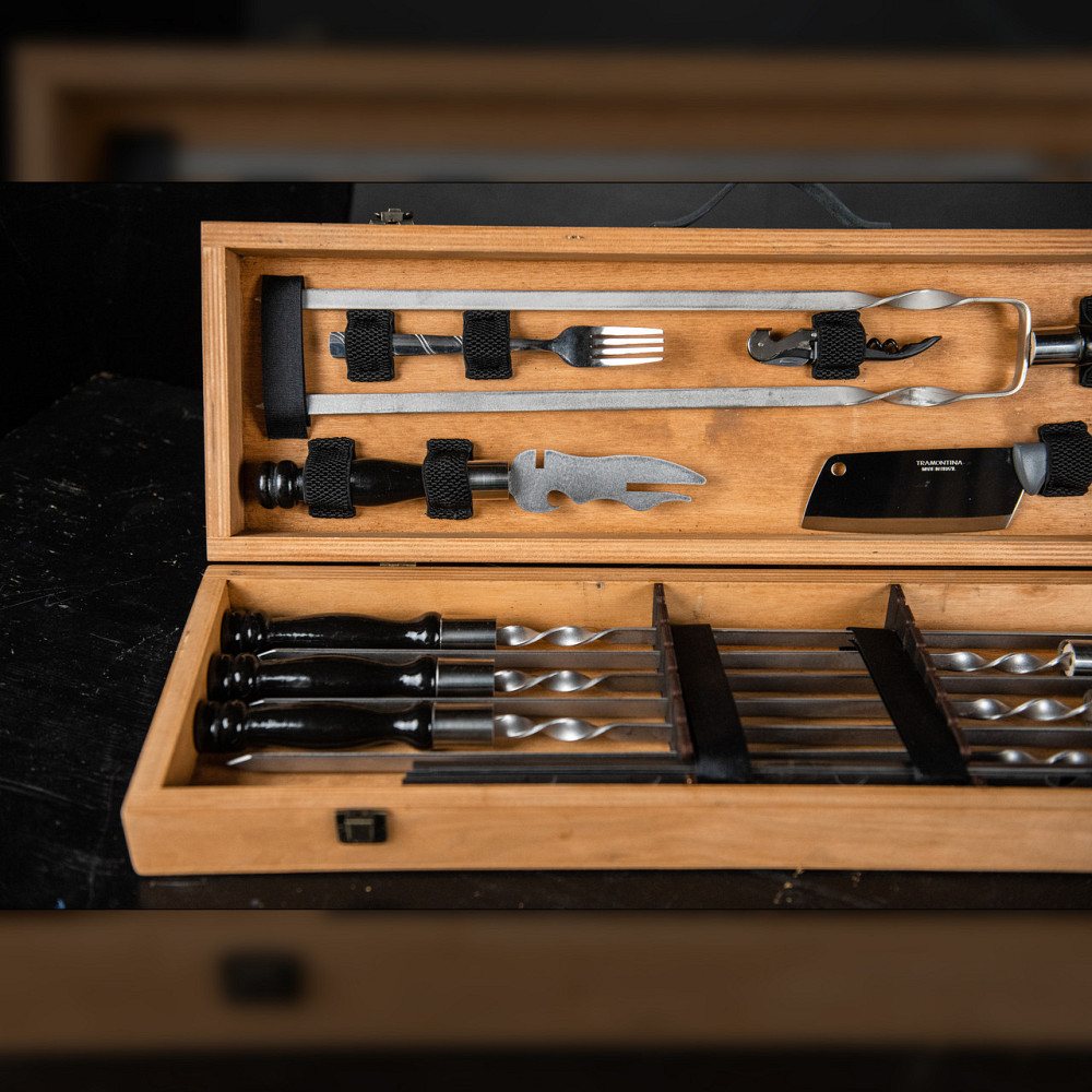 Шампури подарункові набір бокс для пікніка гриля та барбекю Оригінальні Віп подарунки на день народження татові, хлопцю, Тернопіль - фото 8