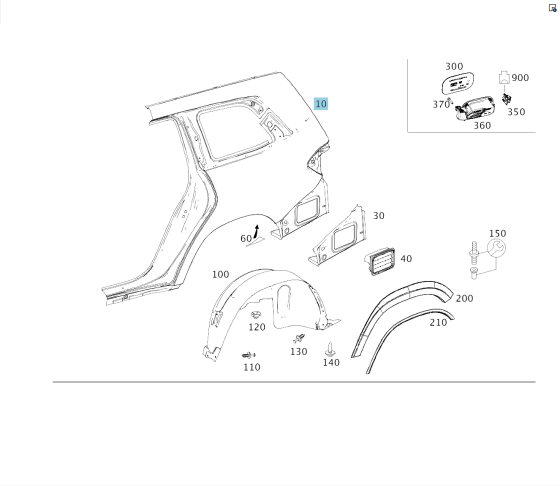 Mercedes-Benz  A1666303003 Крило - чверть задня права GL/GLS X166 Одеса