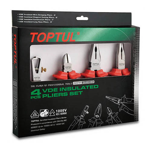 Набір шарнірно-губцевого інструменту діелектричний 4ед. 1000V VDE TOPTUL GAAE0406 Одеса - фото 1