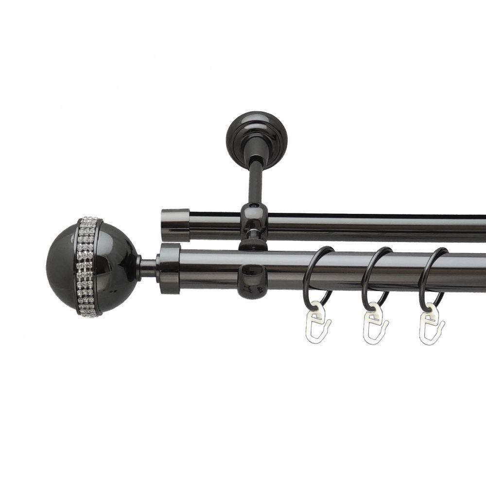 Карниз Orvit Авея металевий дворядний опозитний гладка \ профільна труба кільце металеве Онікс 25\19 мм 300 см (6708143) Львів - фото 1