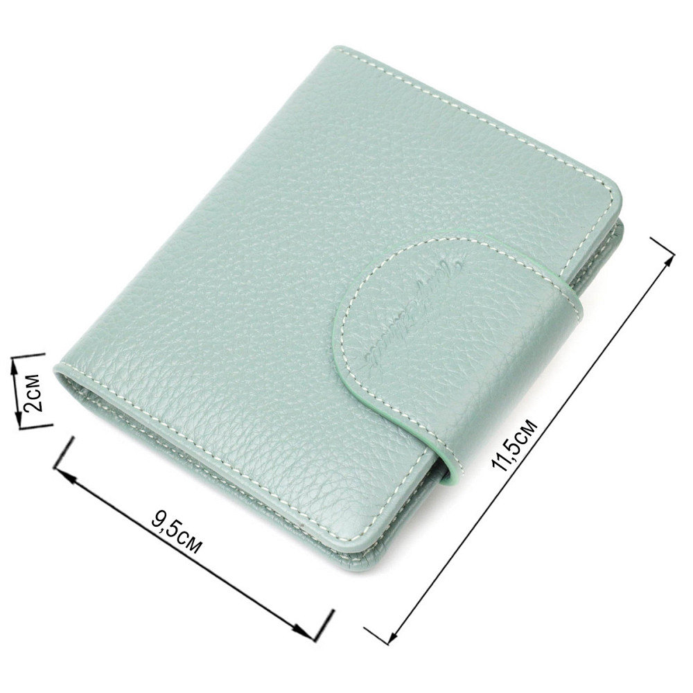 Стильний жіночий гаманець із натуральної шкіри Tony Bellucci 21986 Сіро-зелений Київ - фото 6