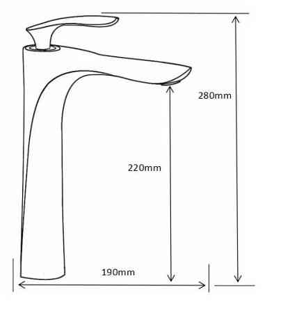 Смеситель дизайнерский для раковины кран в ванну однорычажный WanFan люкс качества Черный-хром Каменец-Подольский