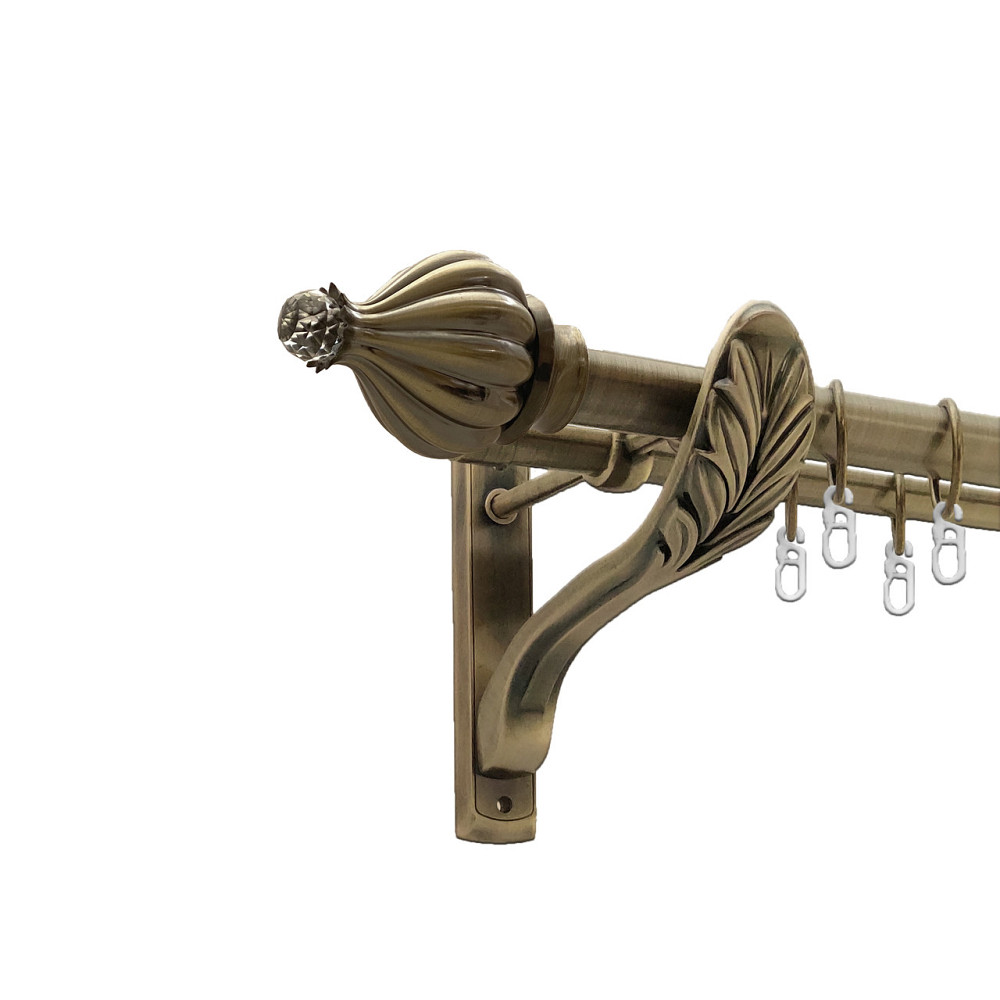 Карниз Orvit Таджа-Кристал металевий дворядний ретро Антик 25\19 мм 160 см (00-00010302) Львов - изображение 1