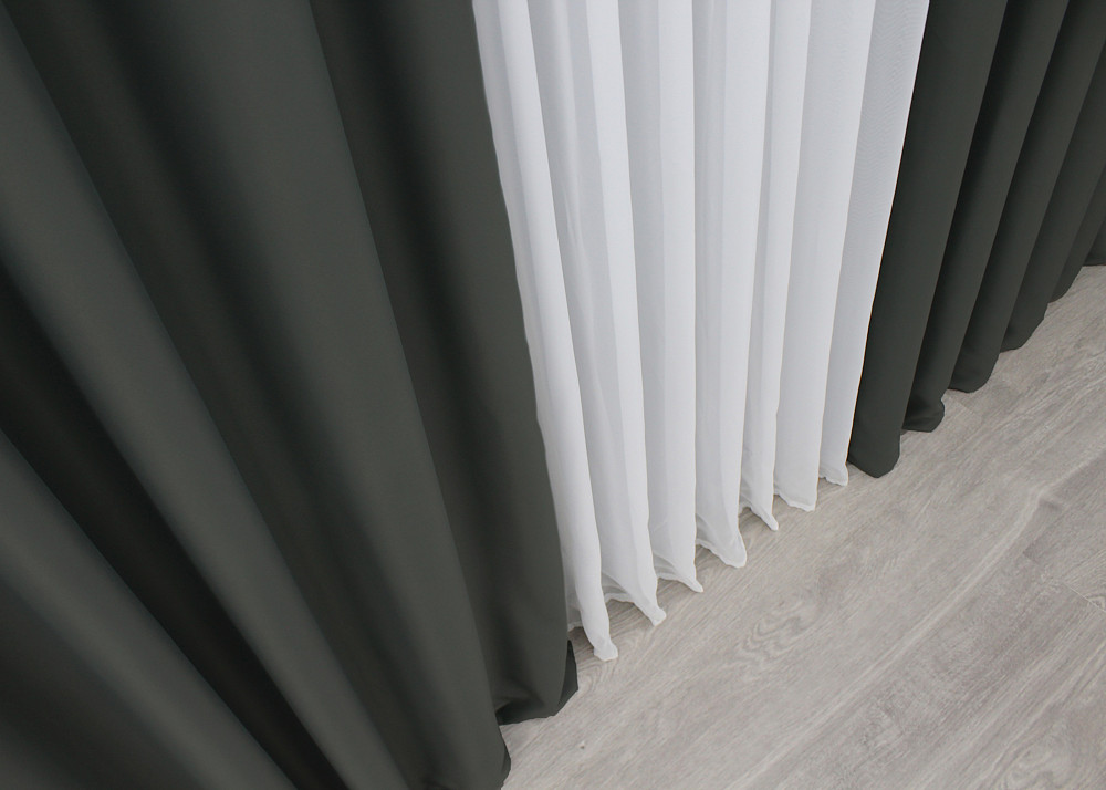 Комплект готовых штор VR-Textil Блэкаут Midnight № 1400ш Темно-серый 150х290 см 2 шт (33-0264) Киев - изображение 7