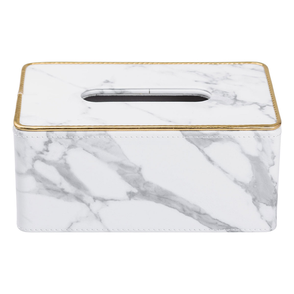 Yiwu Серветниця з еко шкіри 21.5х13х9 см для кафе і ресторанів Білий мармур HP-3-202 Коломия - фото 2