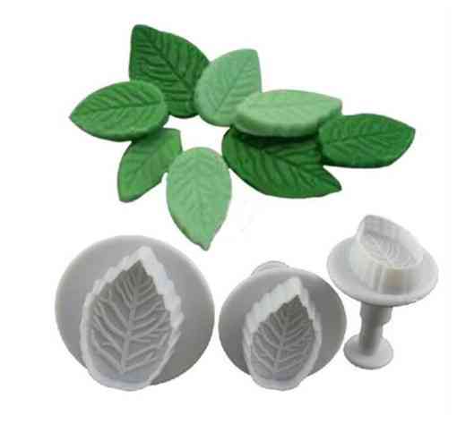 Набор плунжеров для мастики Листочки 3 штуки белый Киев