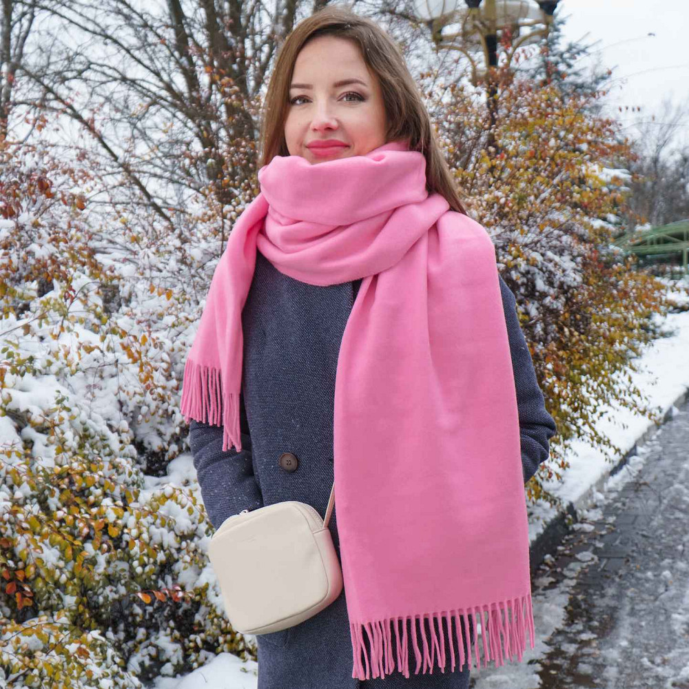 Шарф женский кашемировый 70х200 SAFALANO ярко розовый Сумы - изображение 3