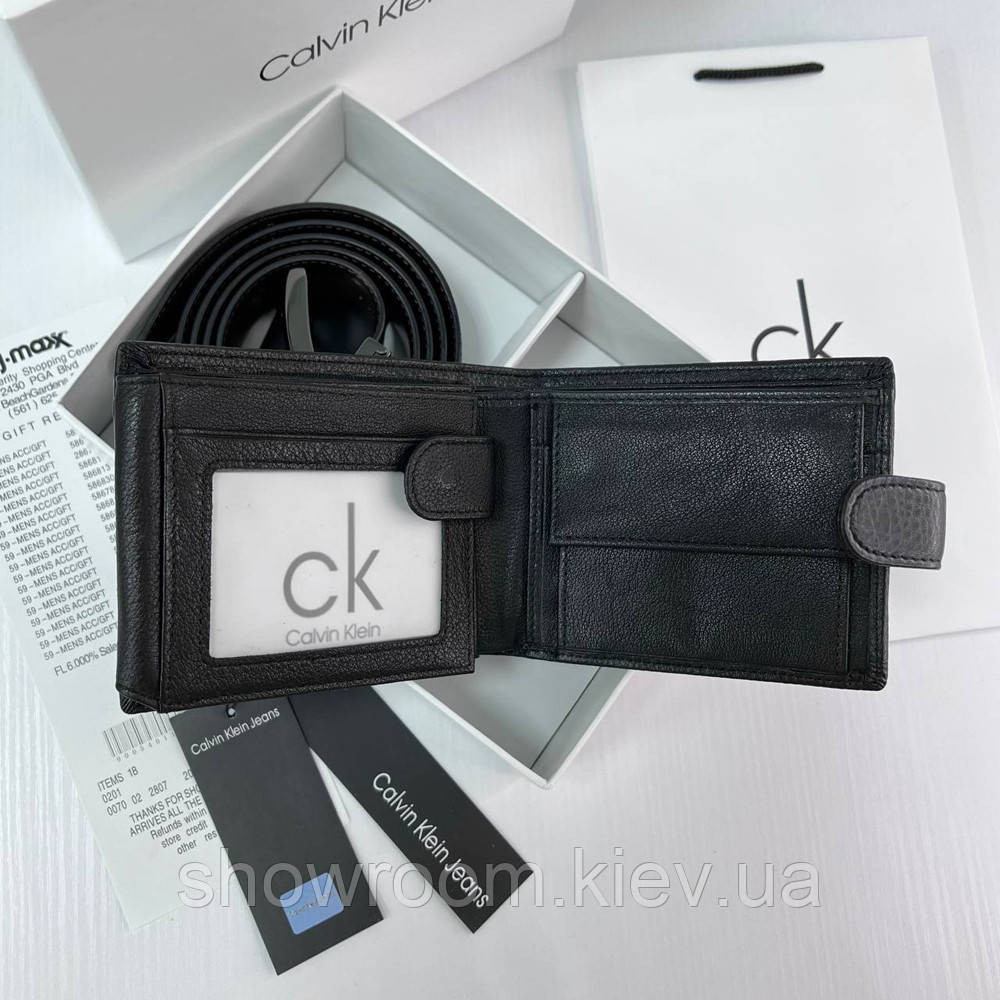 Мужской подарочный набор ремень и портмоне Ck (497) Киев - изображение 9