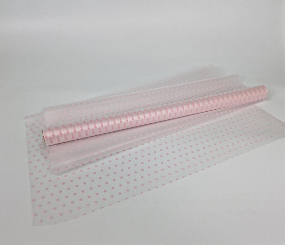 Плівка флориста матова для квітів (57) (h600) Горох Дрібний No 8 Рожеві (1 шт.) Харків - фото 1