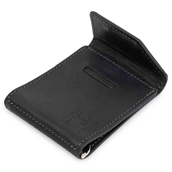 Чоловічий практичний затиск для грошей GRANDE PELLE 11404 Чорний Київ
