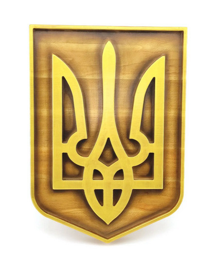 Панно настінне дерев'яне Тризуб Київ - фото 1