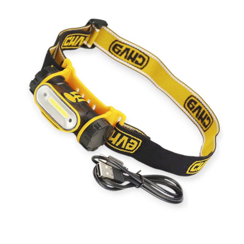 Фонарик диодный налобный cob 150/200лм, акб 2.2ач, 3 режима, зарядка usb+220в, сенсор включения Мукачево - изображение 1