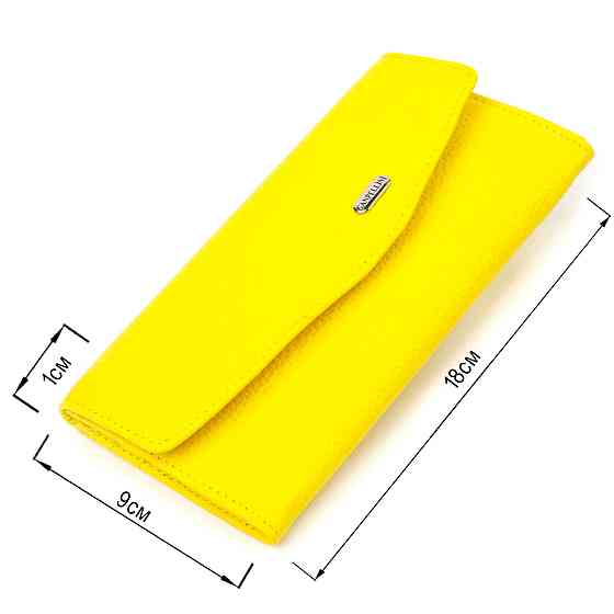Яскраве жіноче портмоне з натуральної шкіри флотар CANPELLINI 21697 Жовте Київ