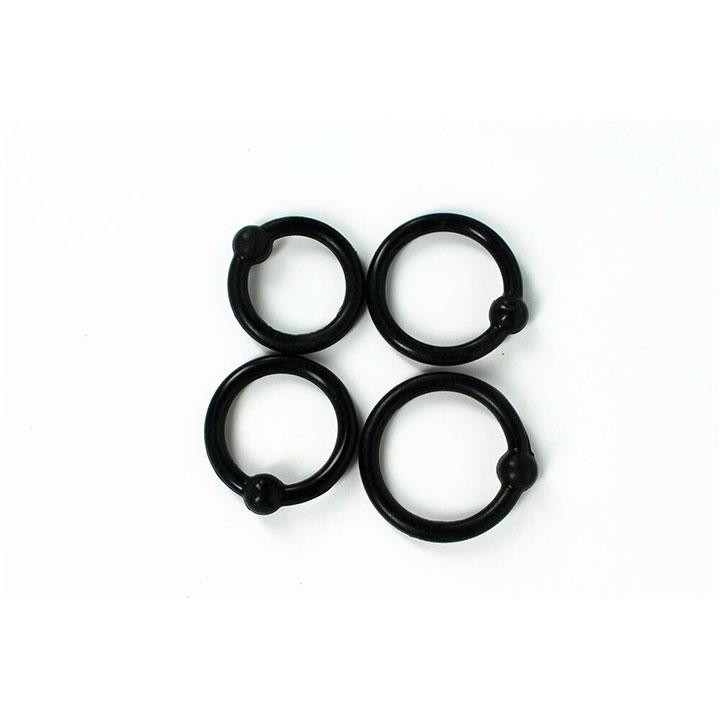 Набор эрекционных колец (4 шт) - Черный Винница - изображение 2