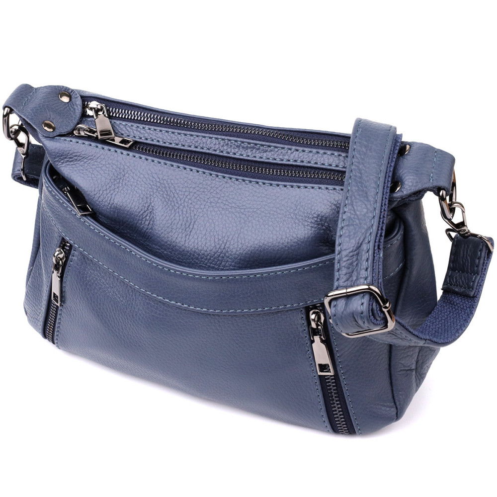 Зручна жіноча сумка з натуральної шкіри Vintage 23019 Синій Київ - фото 1