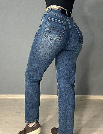 Джинсы женские Dragon 8192 Mom jeans с ремнем синие, синий, 28, 28, 73 см, 99 см Киев - изображение 2
