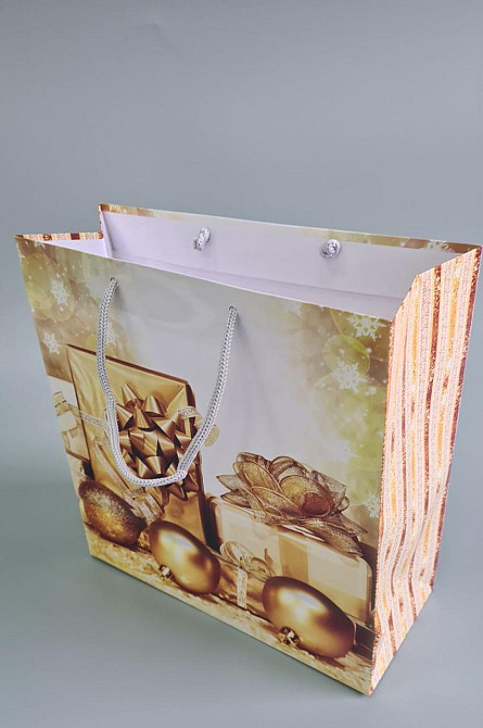 Пакети паперові подарункові, новорічні Квадрат 23*24*10 — 40 (12 шт.) Харків - фото 2