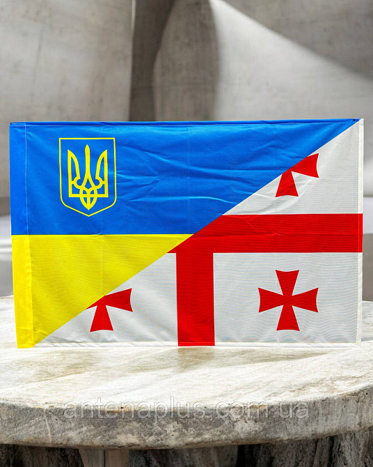 Україна Грузія прапор 600х900 мм Київ - фото 2