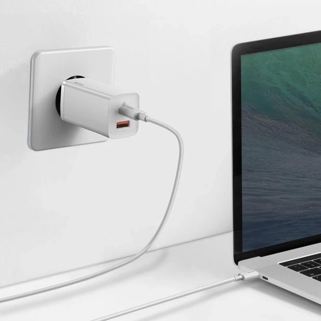 Універсальний зарядний пристрій Baseus Wall Charger GaN2 Lite USB-C+USB 65W CCGAN2L-B02 (Білий) Николаев - изображение 6