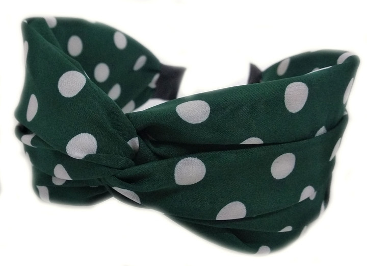 Обруч чалма зелений у горох Київ - фото 1