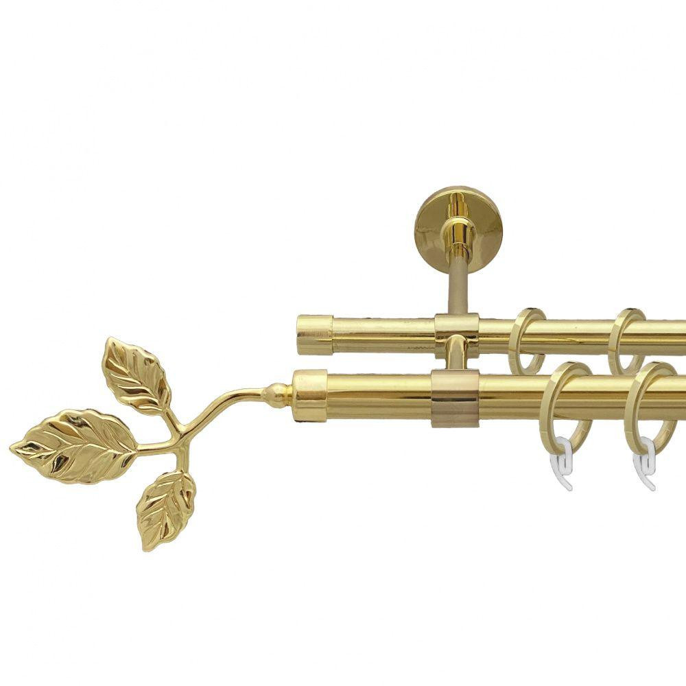 Карниз Orvit Тоскана металевий дворядний закритий гладка труба кільце фасонне металеве  Золото 19\16 мм 240 см (00-00009392) Львів - фото 1