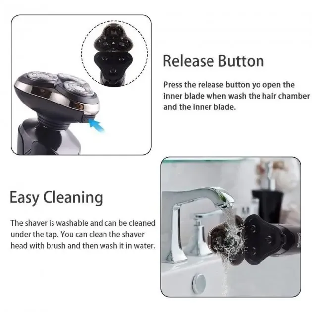 Бритва Электрическая на 3 плавающие головки DSP 60017 Роторная Электробритва мужская для влажного и сухого бритья Коломия - фото 7