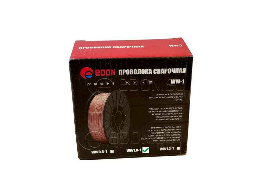 Проволока сварочная Газ d=1мм 1кг 1,0 GAS-1-1kg ТМ EDON Киев - изображение 1