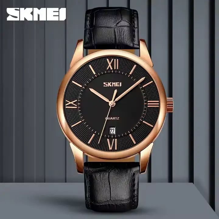 Часы мужские классические Skmei 9261 Черный с золотым Винница - изображение 5