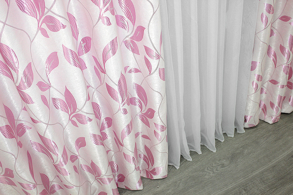 Комплект готових штор VR-Textil Софт № 1158ш Рожевий 150х275 см 2шт (30-972) Київ - фото 7