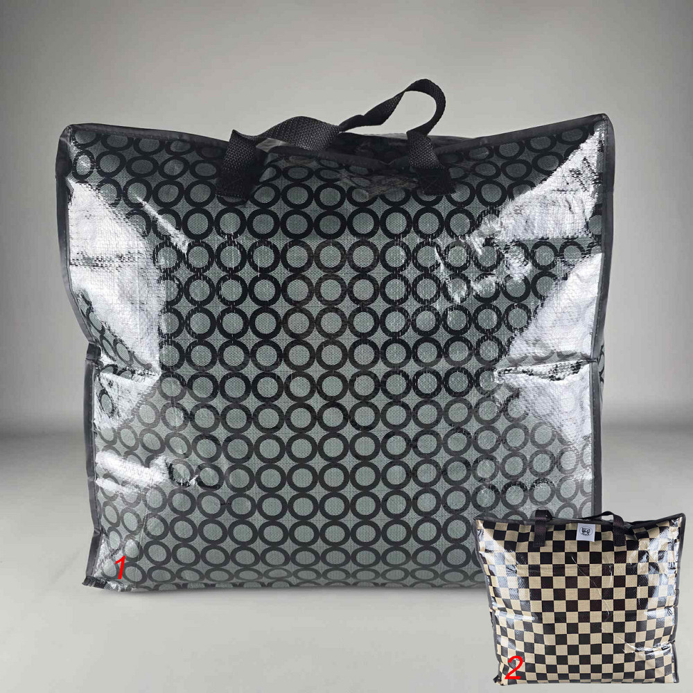 Сумка хозяйственная на змейке , полипропиленовая,  с цветным рисунком  №3 Шахматы+круги (50x34x22) (1 шт) Харьков - изображение 5