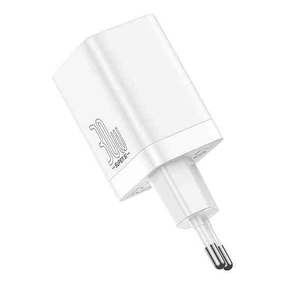 Мережевий зарядний пристрій Baseus Super Si Pro Quick Charger C+U 30W EU, колір білий CCSUPP-E02 Одеса