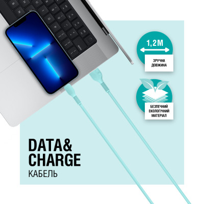 Дата кабель USB 2.0 AM to Lightning 1.2m AL-CBCOLOR-L1MT Mint ACCLAB (1283126518195) Вінниця - фото 4