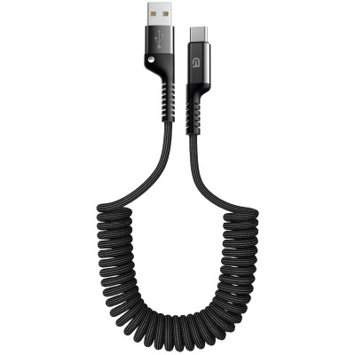 Дата кабель USB 2.0 AM to USB-C 1.0m Spiral 2.4A black Armorstandart (ARM75390) Винница - изображение 1