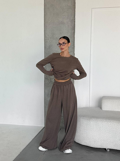 Женский теплый базовый костюм двойка из турецкого микрофлиса Мокко Одесса - изображение 6