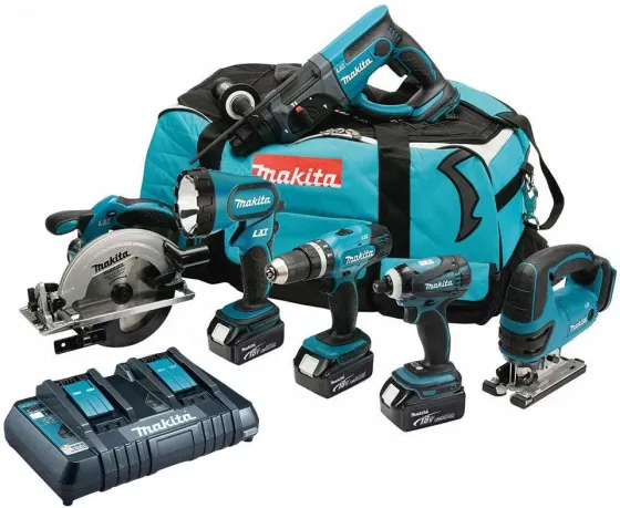 Makita DLX6068PT akumulatorowy zestaw Combo 18V 3x5,0Ah Li-Ion (DHP453+DTD152+DHR202+DJV180+DSS611+DML802) w torbie Київ