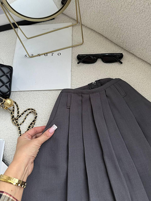 Женская базовая короткая юбка-шорты турецкая костюмка Серый, 44/46 Одесса - изображение 5