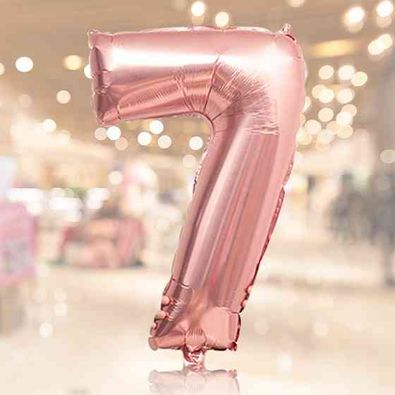 Кулька цифра 7 фольгована 32 дюйма рожеве золото Київ