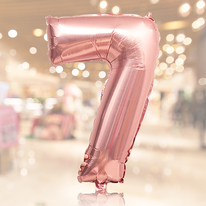 Кулька цифра 7 фольгована 32 дюйма рожеве золото Київ - фото 2