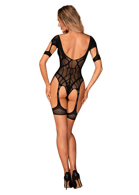 (SALE) Нейлоновый бодистокинг с имитацией гартер Obsessive Bodystocking G334 S/M/L, black, с доступом Sex Aura Киев - изображение 4