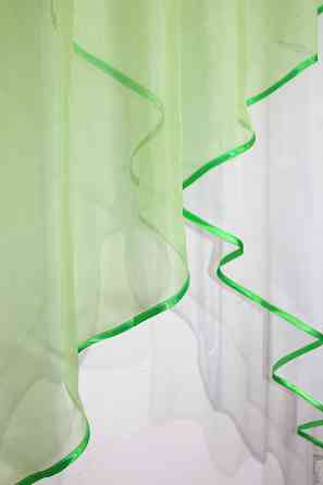 Кухонная занавеска VR-Textil № 053к салатовый с белым 280х170 см (50-045) Киев