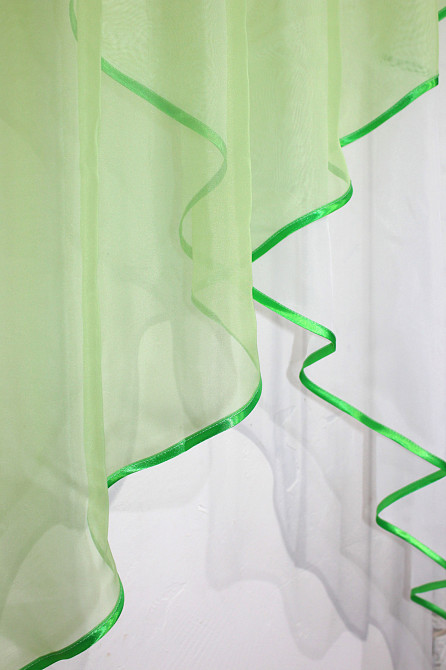 Кухонная занавеска VR-Textil № 053к салатовый с белым 280х170 см (50-045) Киев - изображение 4