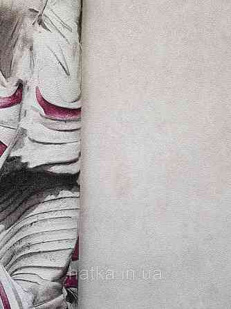 Шпалери вінілові на флізеліні гарячого тиснення DU&KA 1.06х10 вензель основа під штукатурку сірі коричневі Київ