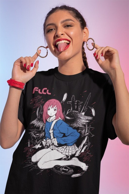 Футболка для мальчика аниме Мамими Самеджима Флкл Ретро оверсайз (рост от 165 до 180 ) Черний AnimeJ0175m Днепр - изображение 1