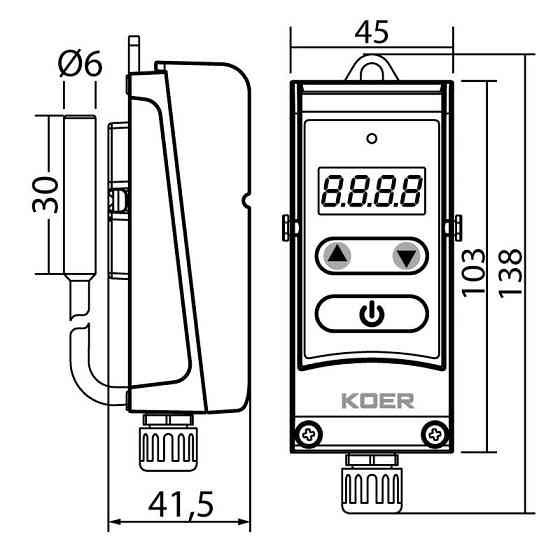 Термостат электрический накладной Koer KR.1355E (с выносной гильзой) (+5…+90*C) (KP2779) Киев