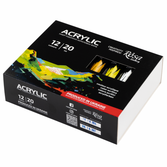 Набор акриловых красок 12х20мл в блистере ROSA Gallery Киев