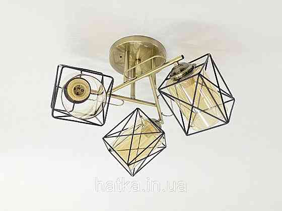 Люстра на три плафона 91207/3 бронза+черный Киев