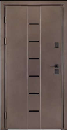 Дверь входная Гермес Хьюстон 028 RAL 156 / ПВХ Дуб темний 860х2050 мм Киев