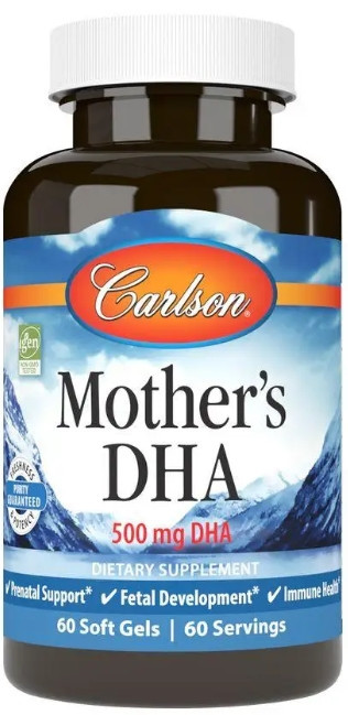 Докозагексаеновая кислота (ДГК) для кормящих мам Carlson Mother's DHA 500 мг 60 капс Киев - изображение 1