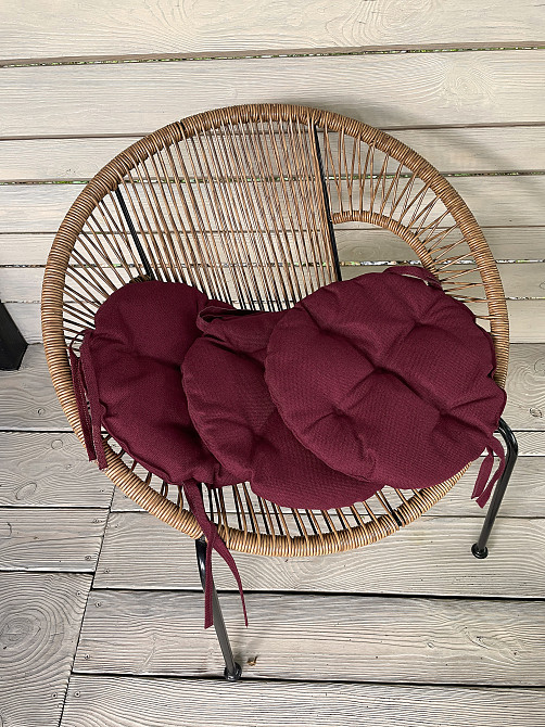 Подушка для стільців (38x38х5 см) кругла Decorator Мальмо колір бордовий 84-043 Київ - фото 5